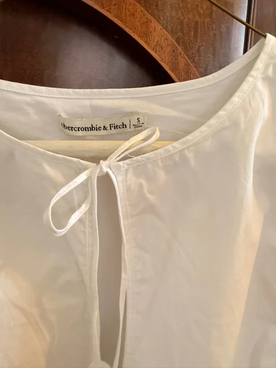 Abercrombie & Fitch White Tie-Front Cotton Blouse - Picture 2 of 3